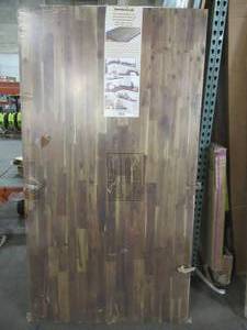 Butcher Block, 74 x 40 x 1 12 in Acacia Brown - Scratch and Dent, Cracked in half.