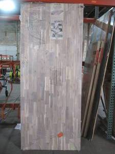 Butcher Block, 96 x 40 x 1 in Acacia Organic White - Scratch and Dent, Cracked on bottom edge.