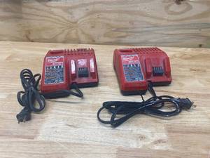 lot 35 image: MILWAUKEE Lot of 2-  M12 and M18 12-Volt18-Volt Lithium-Ion Multi-Voltage Rapid Battery Chargers