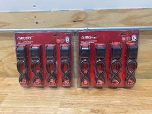 lot 37 image: HUSKY Lot of 2-  6 ft. x 1 in. Cam Buckle Tie-Downs 4-Pack