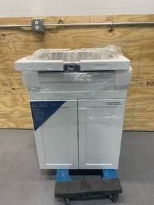 lot 43 image: GLACIER BAY 24.125 in. x 21.375 in. x 35 in. Stainless Steel Laundry Sink with Storage Cabinet