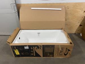 lot 45 image: BOOTZ INDUSTRIES Maui 60 in. Left Drain Rectangular Alcove Soaking Bathtub in White