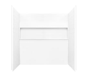 lot 47 image: BOOTZ INDUSTRIES Nextile 30 in. x 60 in. x 60 in. 4-Piece Direct-to-Stud Alcove Tub Surround in White