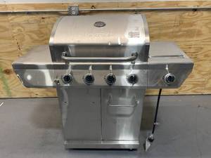 lot 58 image: NEXGRILL 4-Burner Propane Gas Grill in Stainless Steel with Side Burner (Scratch and Dent)
