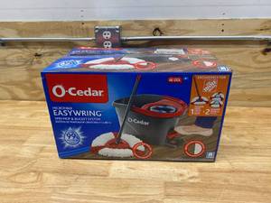 lot 62 image: O-CEDAR EasyWring Microfiber Spin Mop and Bucket Floor Cleaning System with 2 Extra Power Refills