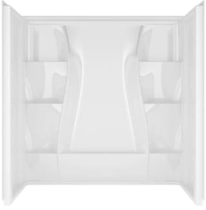 lot 64 image: DELTA Classic 400 60. in W x 60 in. H Three Piece Direct-to-Stud Tub Surround in High Gloss White