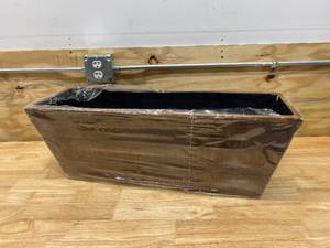 lot 79 image: 28 in. x 10.25 in. x 10 in. H Barnwood Composite Rectangular Planter