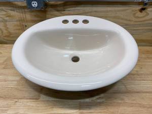 lot 80 image: GLACIER BAY Aragon Self-Rimming Drop-In Bathroom Sink in Bone