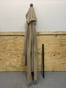 lot 30 image: HAMPTON BAY 6.5 ft. x 10 ft. Aluminum Market Tilt Patio Umbrella in Riverbed