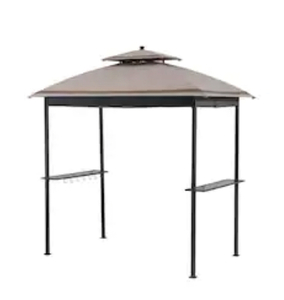 lot 104 image: SUNJOY Brown Metal Rectangle Grill Gazebo (Exterior 5-ft x 8-ft Foundation 4.4-ft x 6.8-ft)