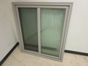 lot 158 image: LINDSAY SINGLE-SLIDER WINDOW W OBSCURE GLASS - NEW, 43 x 49