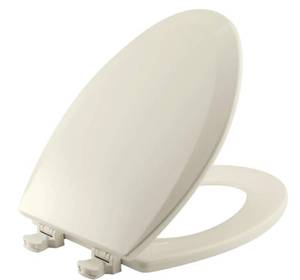lot 520 image: BEMIS Lift-Off Elongated Closed Front Toilet Seat in Biscuit
