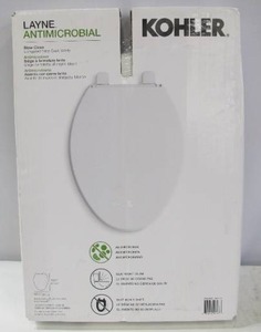 lot 521 image: Kohler Layne Quiet-Close Elongated Antimicrobial Toilet Seat