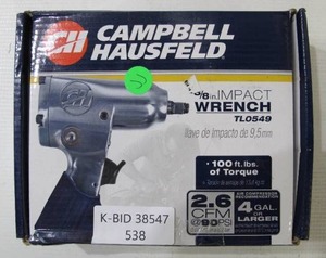 lot 538 image: Campbell-Hausfield 38 Impact Wrench TL0549