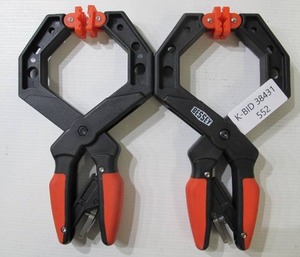 lot 552 image: 2-Pack Bessey Square Jawed Ratcheting Hand Clamps 4 Inch