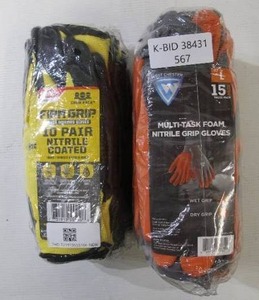 lot 567 image: Lot of 25 Pairs Large Work Gloves - Firm Grip and West Chester