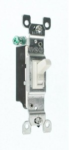 lot 583 image: Leviton 15 Amp Single-Pole Switch, White (10-Pack)