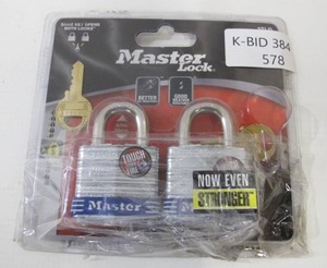 lot 578 image: Master Lock 2-Pack 3TLD Keyed Locks with Keys