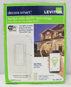 lot 584 image: Leviton Decora Smart Wi-Fi 15A LED Switch, No Hub Required, Works with Alexa, Google Assistant and Nest