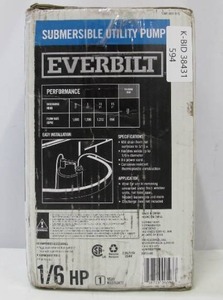 lot 594 image: Everbilt 16 HP Plastic Submersible Utility Pump