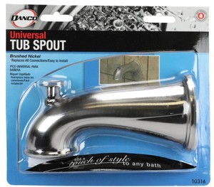 lot 599 image: Danco 5-12 in. Decorative Tub Spout in Brushed Nickel