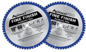 lot 600 image: Avanti Pro 10 in. x 60-Tooth Fine Finish Saw Blade (2-Pack)