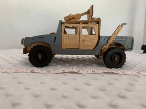 lot 7 image: Wooden Military Humvee - Assembled by Local Veteran through Help Heal Veterans