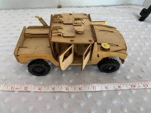 lot 8 image: Wooden Military Humvee - Assembled by Local Veteran through Help Heal Veterans