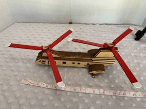lot 9 image: Wooden CH-46 Military Helicopter - Assembled by Local Veteran through Help Heal Veterans