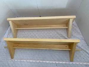 lot 31 image: Wooden Wall Shelf - Assembled by Local Veteran through Help Heal Veterans
