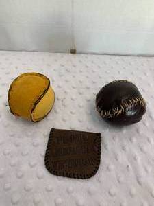 lot 47 image: Leather Embossed Coin Purse, Baseball and Relief Pitcher Baseball  - Assembled by Local Veteran through Help Heal Veterans