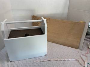 lot 76 image: Wooden Tool Box and Raw Flag Sculpture  - Assembled by Local Veteran through Help Heal Veterans