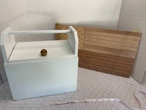 lot 78 image: Wooden Tool Box and Raw Flag Sculpture (Wooden)  - Assembled by Local Veteran through Help Heal Veterans