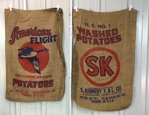 5X Vintage Potato Sacks