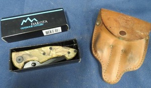 VINTAGE BOY SCOUTS SILVERWARE SHEATH. DAKOTA POCKET KNIFE