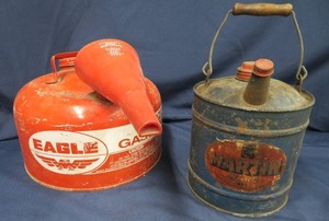 2 VINTAGE GAS CANS