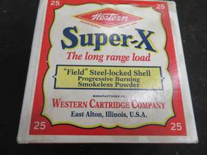 VINTAGE FULL BOX OF WESTERN SUPER X 12 GAUGE