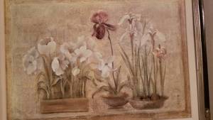 Asian Floral Framed Print of Lillies