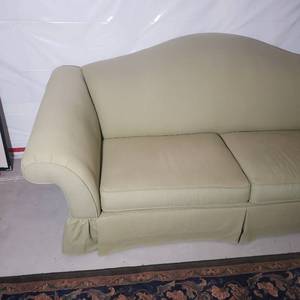 Broyhill Camelback Celery Green Couch Sofa