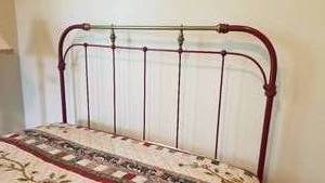 Antique Iron and Brass Full Size Bed with Beautyrest Mattress Set