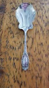 Antique Sterling Silver Serving Spoon  Monogram A