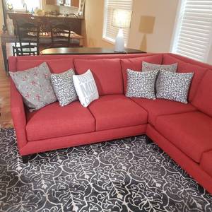 Red Berry Linen Sectional