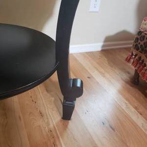 Black Round Occasional Table with Glass Insert  A