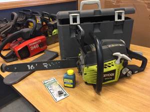 lot 92 image: Ryobi RY3716 Chainsaw Setup