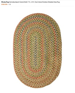 lot 4 image: Assorted RHODY RUG Kennebunkport IndoorOutdoor Braided Area Rugs. Various Sizes and Colors. See Pictures
