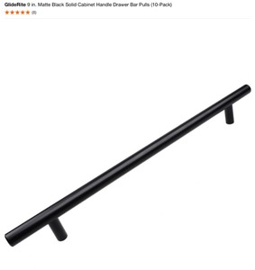 lot 21 image: GLIDERITE 9 in. Matte Black Solid Cabinet Handle Drawer Bar Pulls (10-Pack). See Pictures