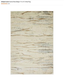 lot 25 image: UNIQUE LOOM Aurora Nora Beige 4 0 x 6 0 Area Rug. See Pictures