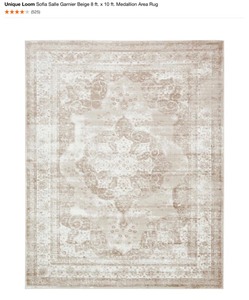 lot 36 image: UNIQUE LOOM Sofia Salle Garnier Beige 8 ft. x 10 ft. Medallion Area Rug. See Pictures