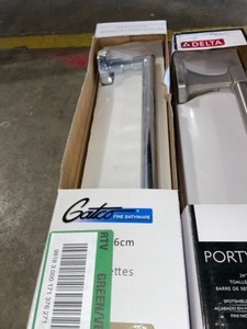 lot 54 image: Assorted Delta & Gatco Chrome Towel Bars. Various Sizes. See Pictures