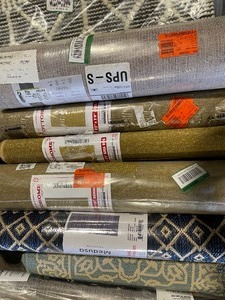 lot 75 image: Assorted Floor Mats, Rug Accessories, Runners, & Area Rugs. Various Kinds & Conditions. See Pictures
